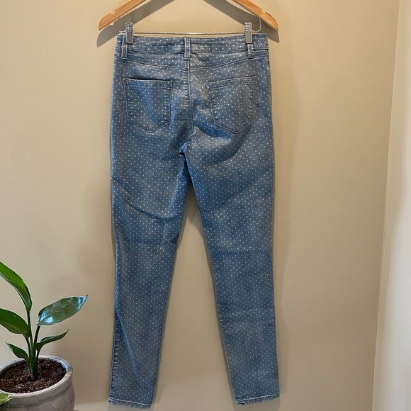 TWIK - Distressed Polka Dot Skinny Denim - Picture 5 of 10